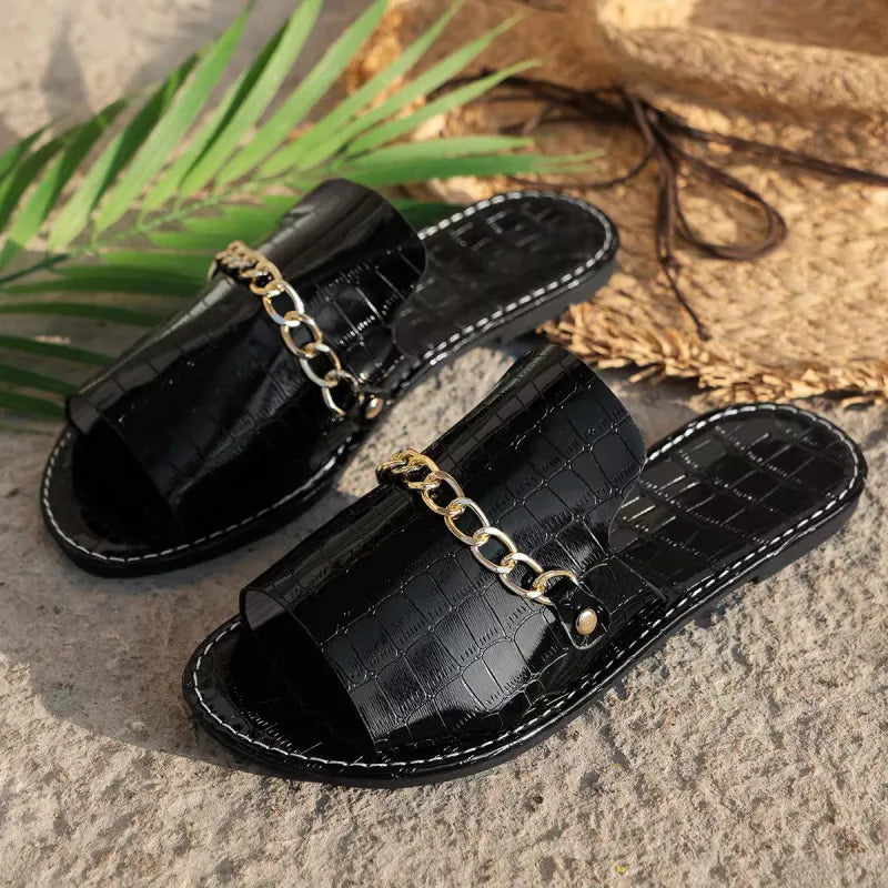 Alina | Women’s Fish Mouth Flat Sandals
