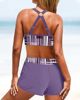 Katrin® | Bikini With High-Waisted Bottoms And Striped Print