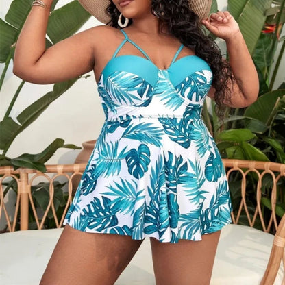 Zoe | Women’s Large Print Skirted Split Tankini