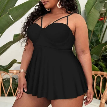 Zoe | Women’s Large Print Skirted Split Tankini