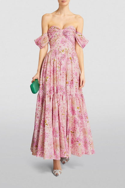 Karina® | Pleated midi dress with print