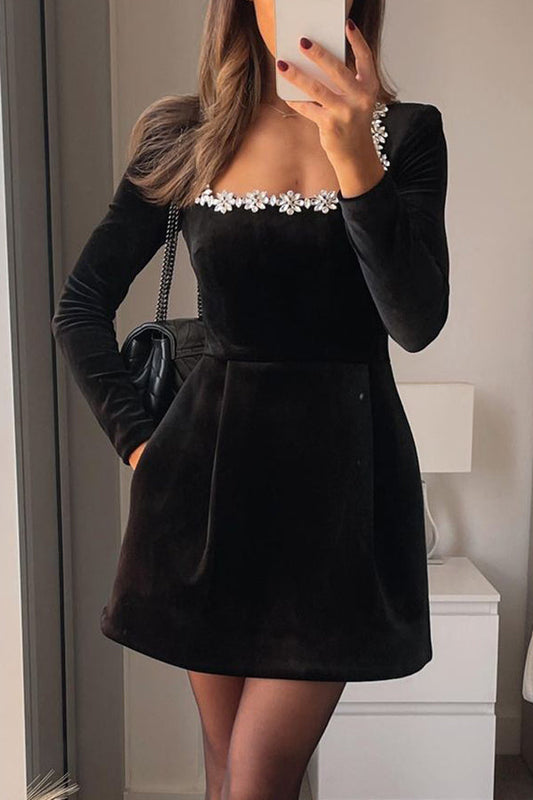 Elisa® | Elegant Midi Dress With Puff Sleeves And Belt