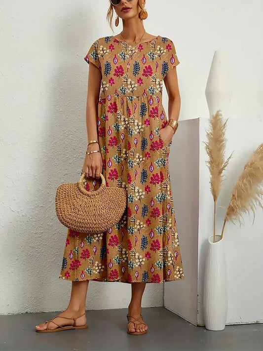 Nicole® | Long Cotton Summer Dress, Elegant And Comfortable