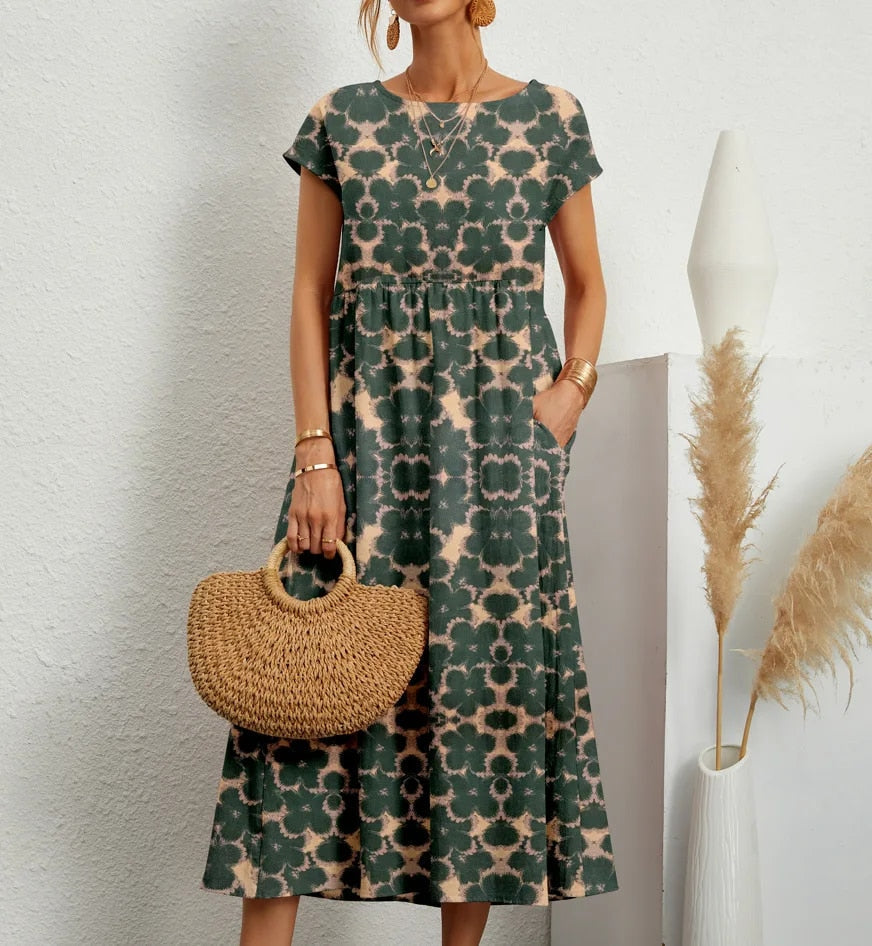 Nicole® | Long Cotton Summer Dress, Elegant And Comfortable