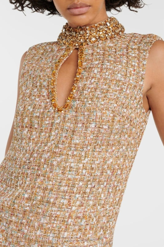 Petra® | Mini Tweed Dress With Gill Tweed Embellishment