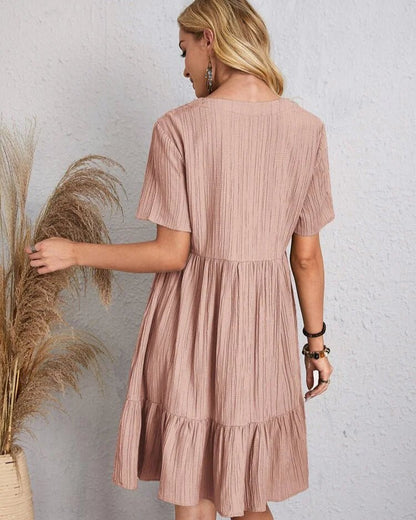 Adriana® | Vintage Dress With V-Neck & Lace Design