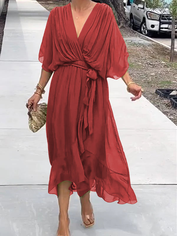 Nives® | Elegant Dress With V-Neckline