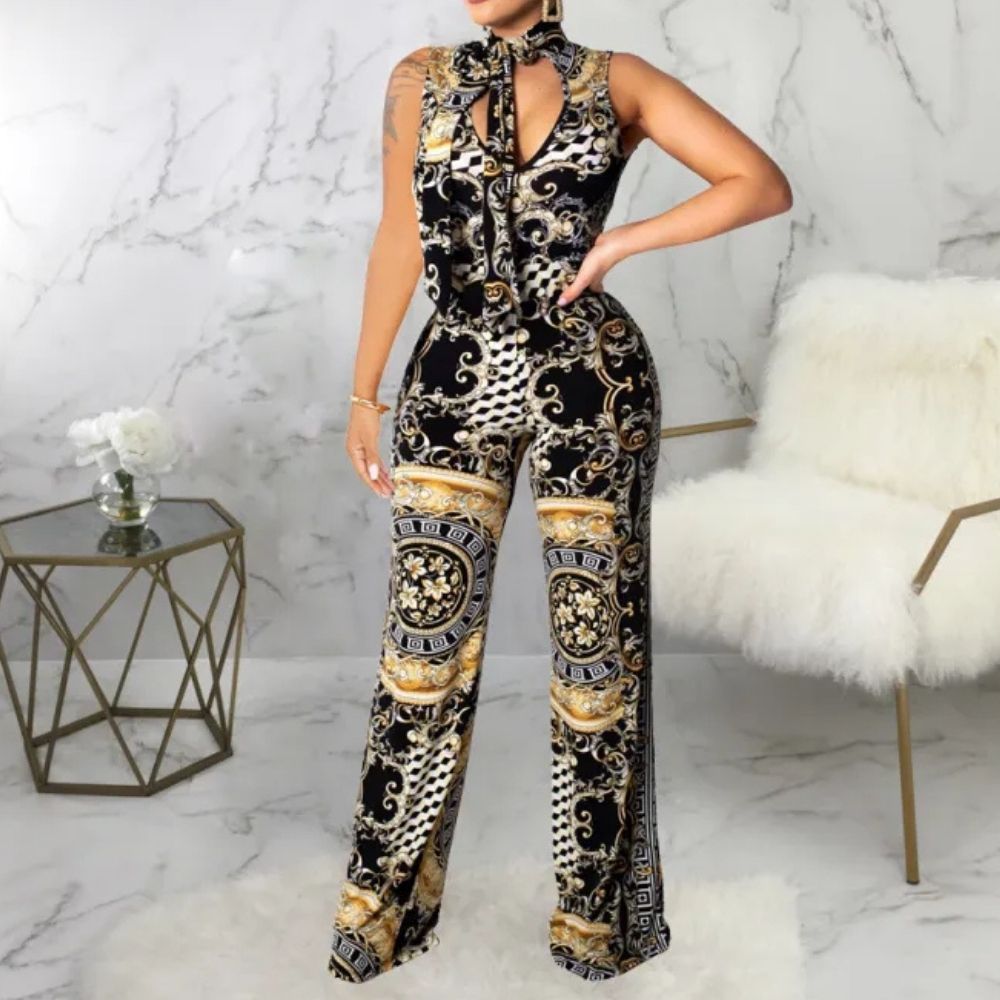 Stella Elegant Printed Sleeveless Jumpsuit