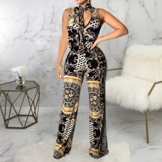 Stella Elegant Printed Sleeveless Jumpsuit