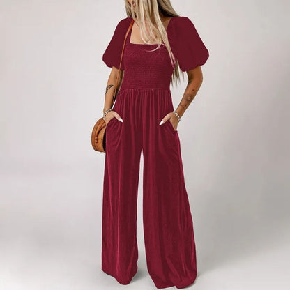 Hazel Square Neck Short Sleeve Jumpsuit