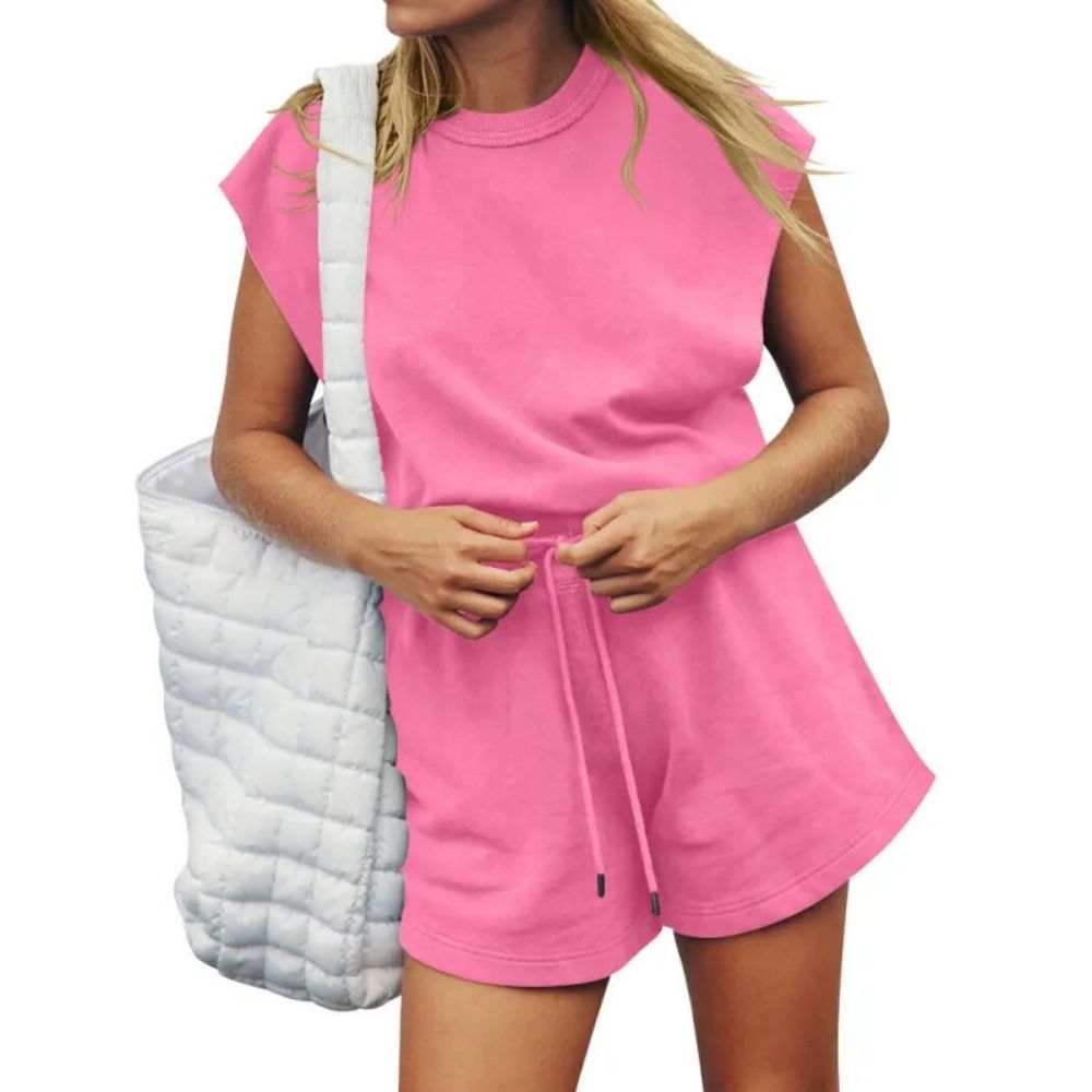 Lily Summer Backless Drawstring Shorts Jumpsuit