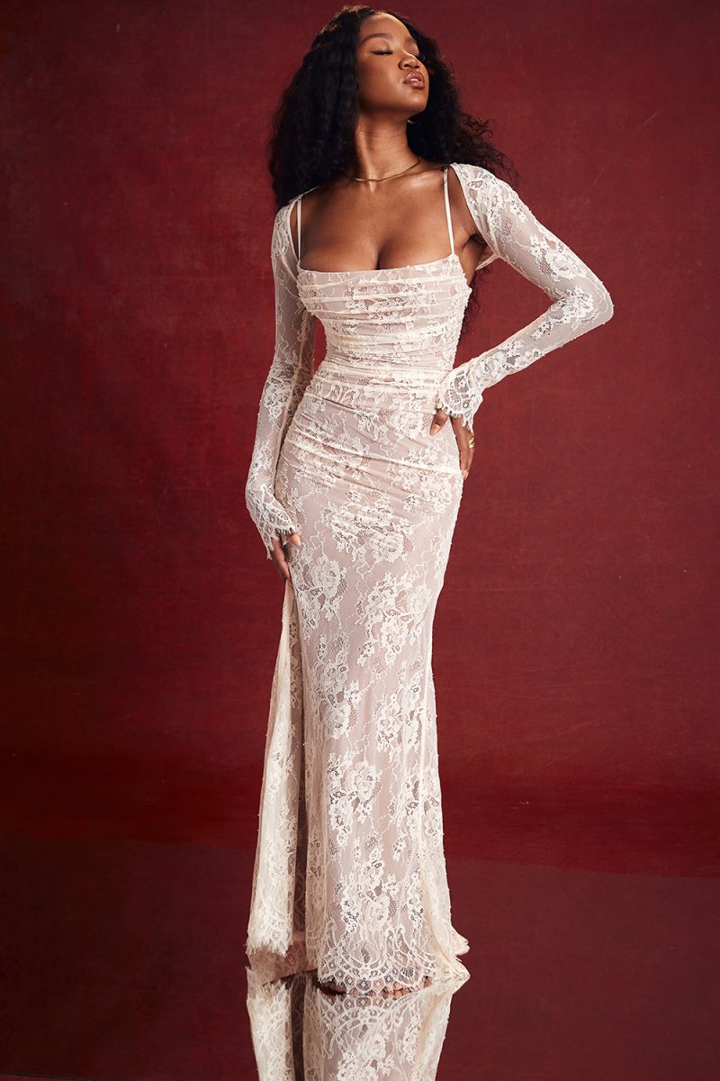Autumn® | Elegant lace bodycon long dress for women