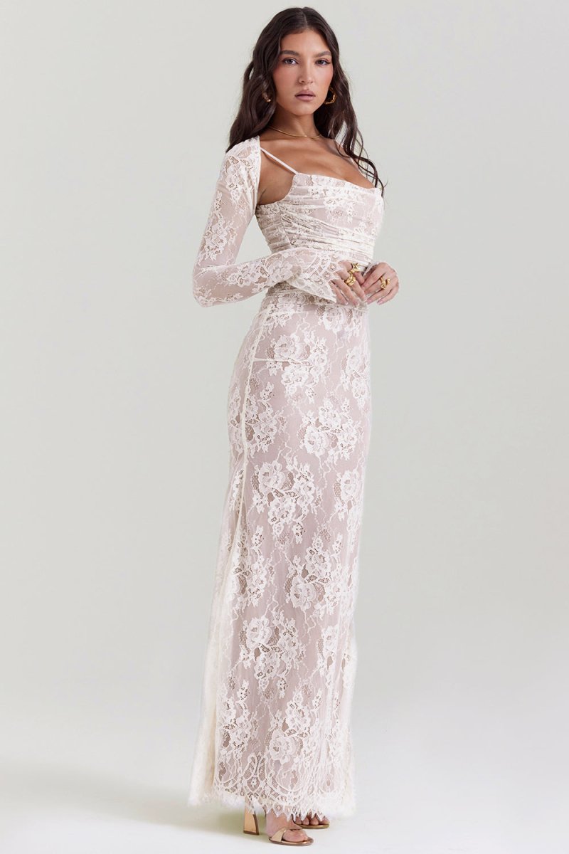 Autumn® | Elegant lace bodycon long dress for women
