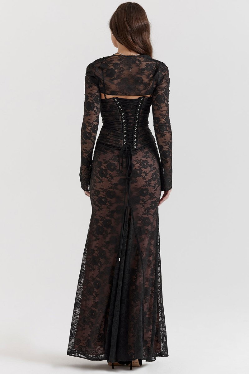 Autumn® | Elegant lace bodycon long dress for women