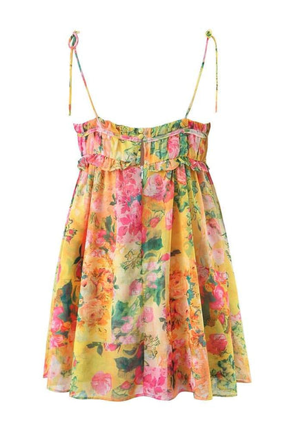 Leonor® | Chiffon Mini Dress With Floral Print