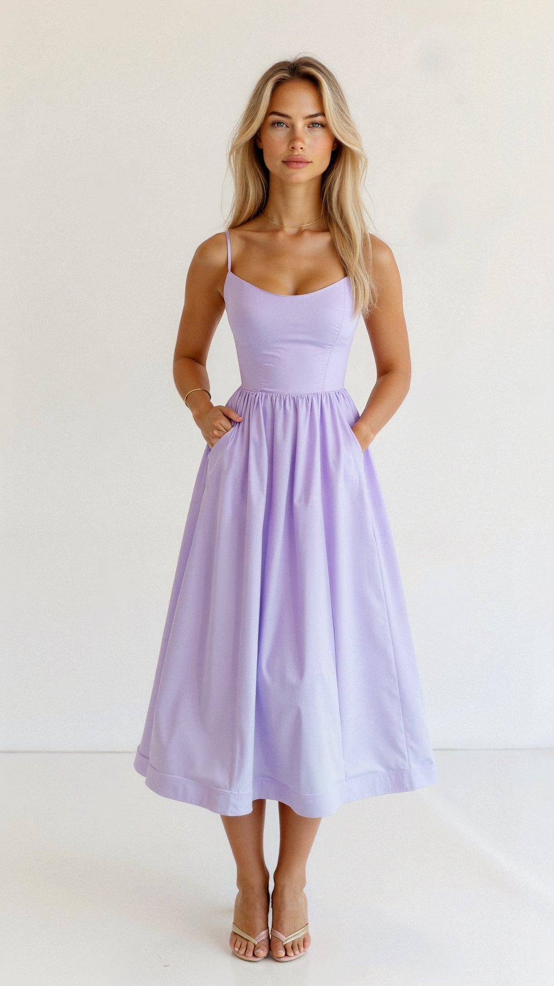 Mia® | Elegant Off-The-Shoulder Midi Dress
