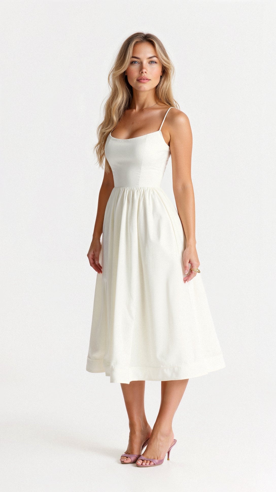 Mia® | Elegant Off-The-Shoulder Midi Dress