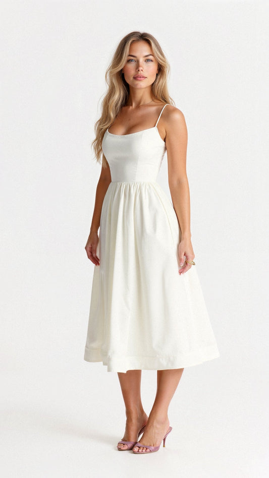 Mia® | Elegant Off-The-Shoulder Midi Dress