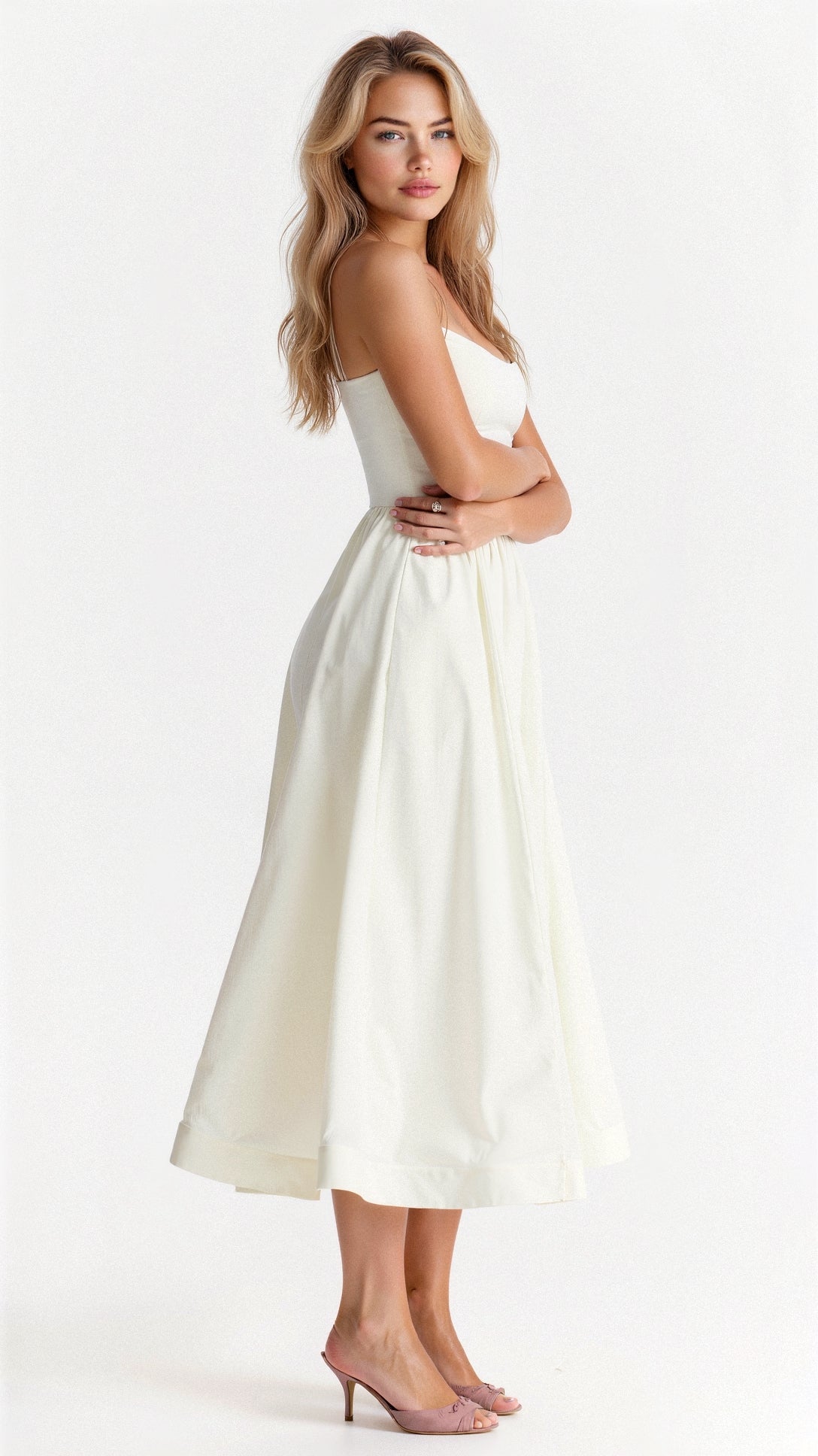 Mia® | Elegant Off-The-Shoulder Midi Dress