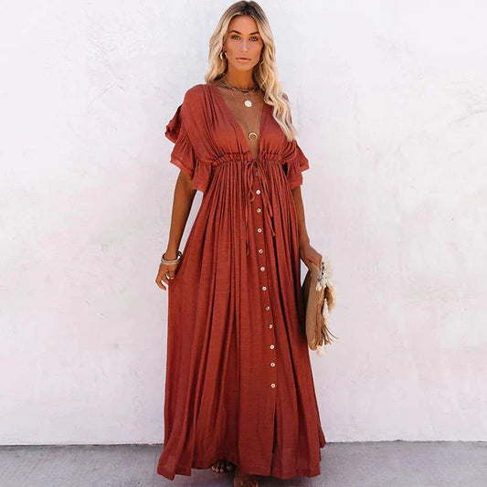 Eva® | Red long beach dress