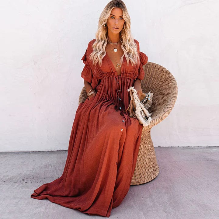 Eva® | Red long beach dress