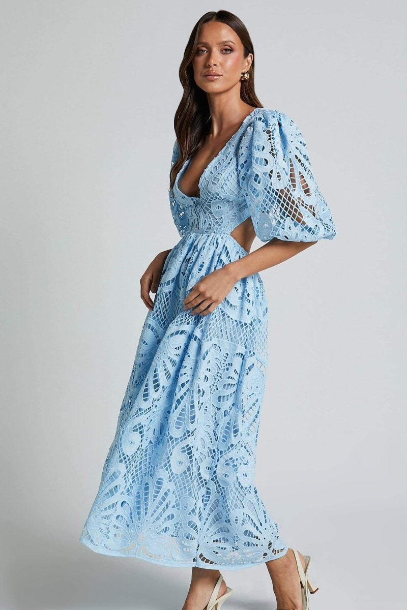Susana® | Midi Dress With Cut-Outs And Lace Embroidery