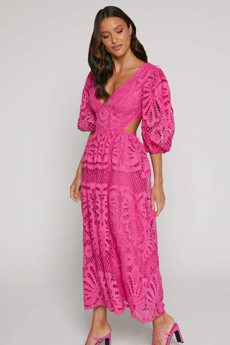 Susana® | Midi Dress With Cut-Outs And Lace Embroidery