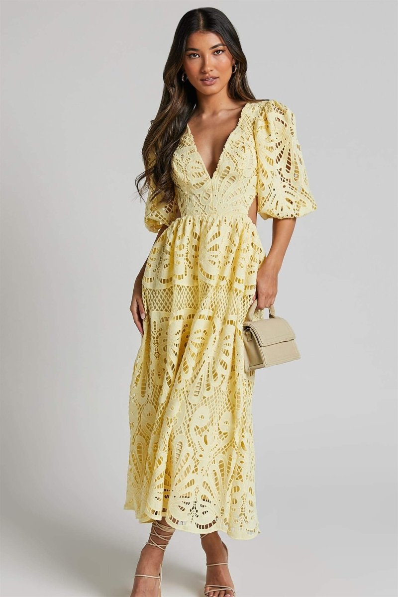 Susana® | Midi Dress With Cut-Outs And Lace Embroidery