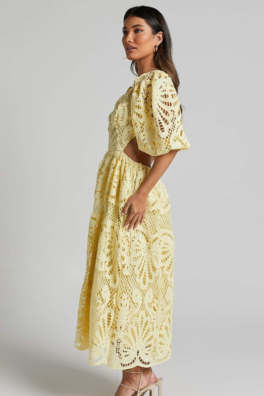 Susana® | Midi Dress With Cut-Outs And Lace Embroidery