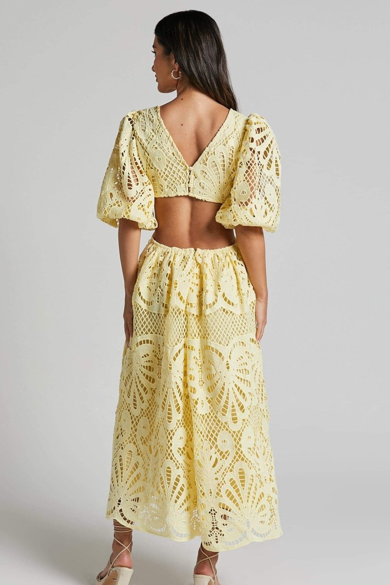 Susana® | Midi Dress With Cut-Outs And Lace Embroidery