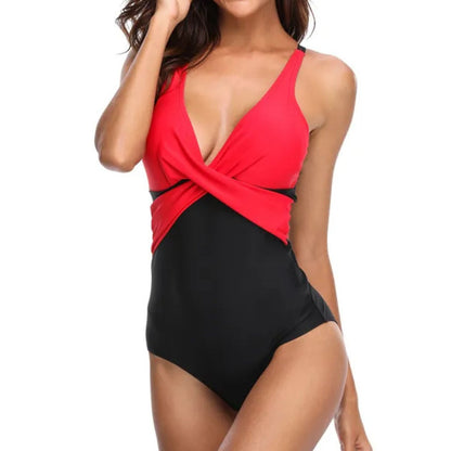 Coral | Solid Push-Up Monokini Swimsuit