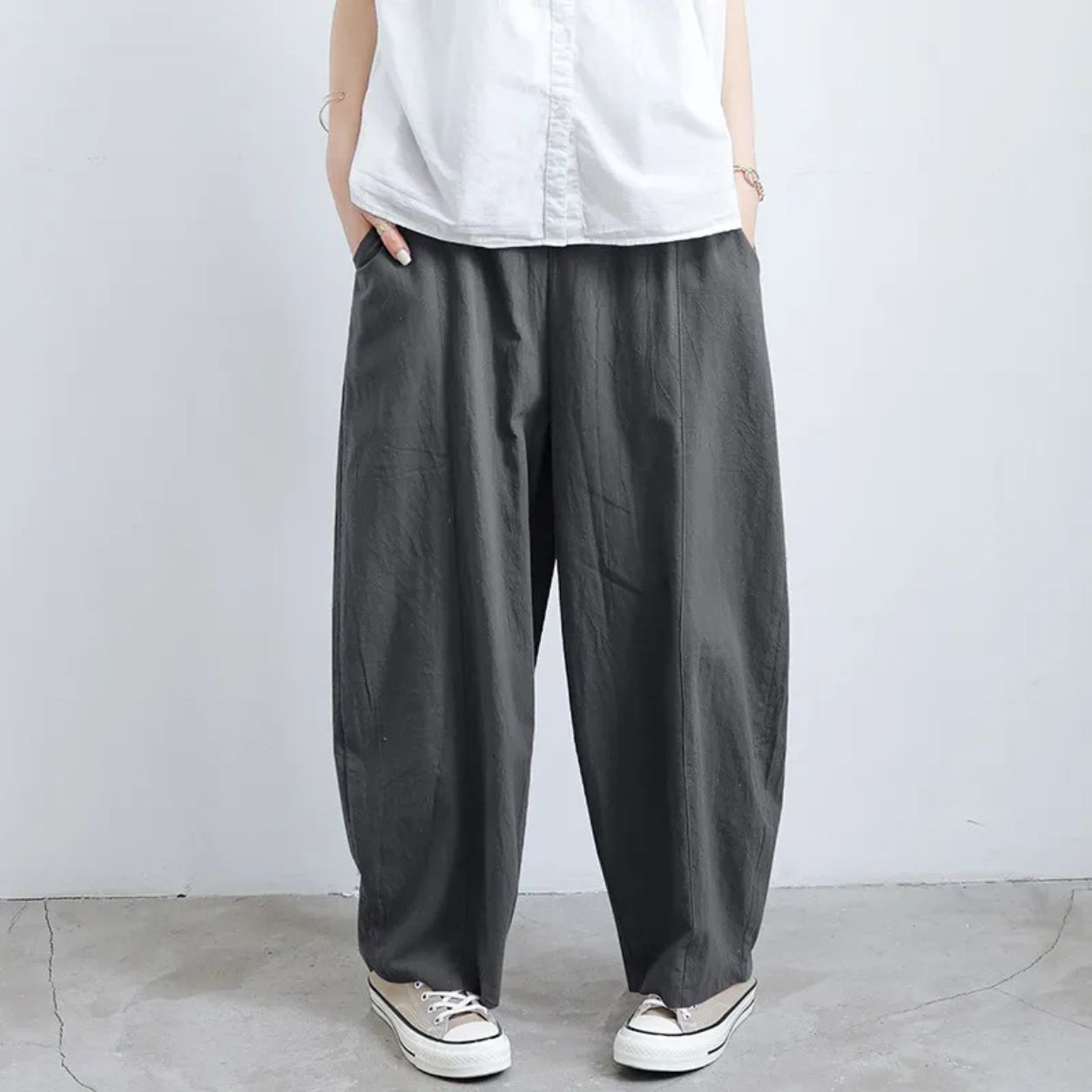 Tatiana Loose Linen Lantern Pants