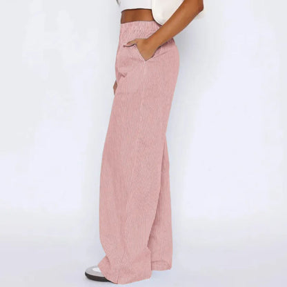 Helena Striped Wide-Leg Trouser