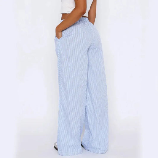 Helena Striped Wide-Leg Trouser