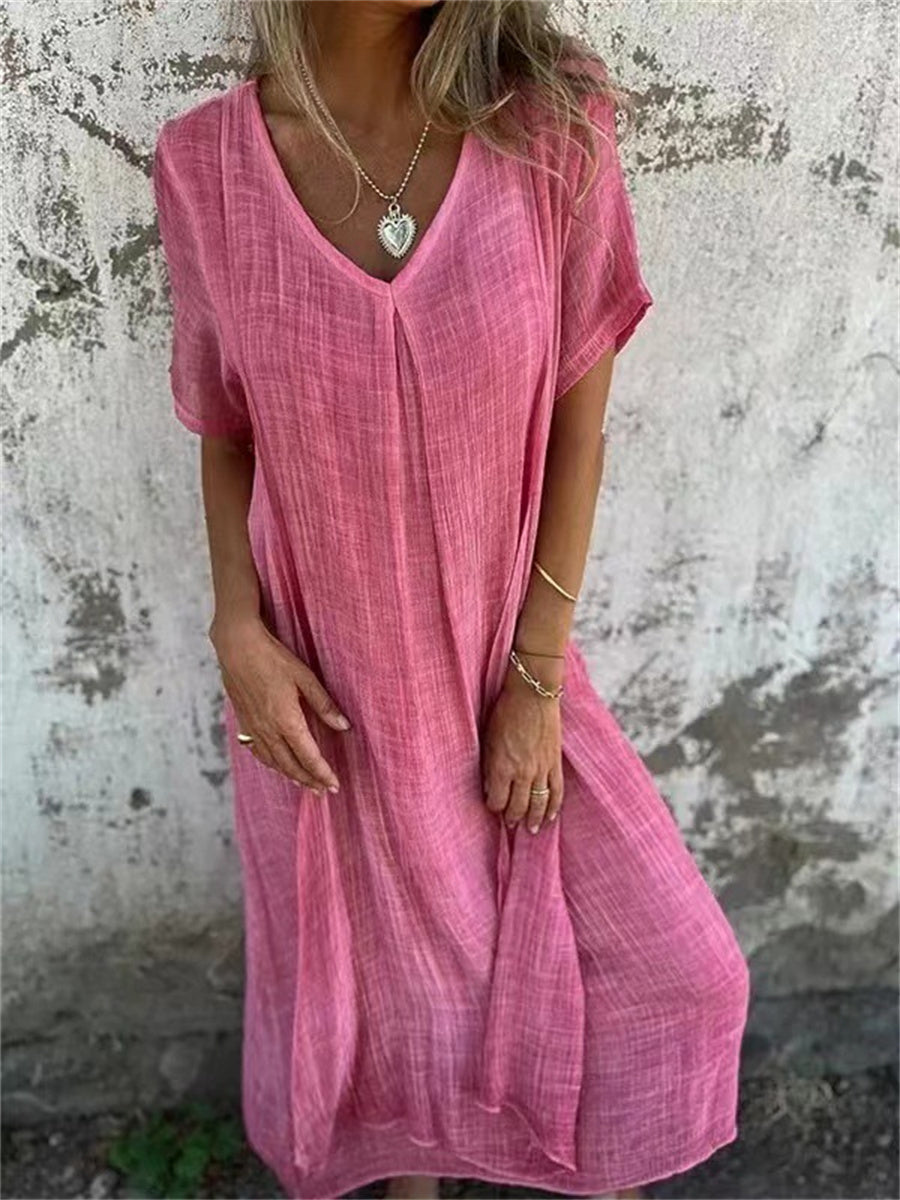 Carmen® | Women's Elegant V-Neck Midi Dress