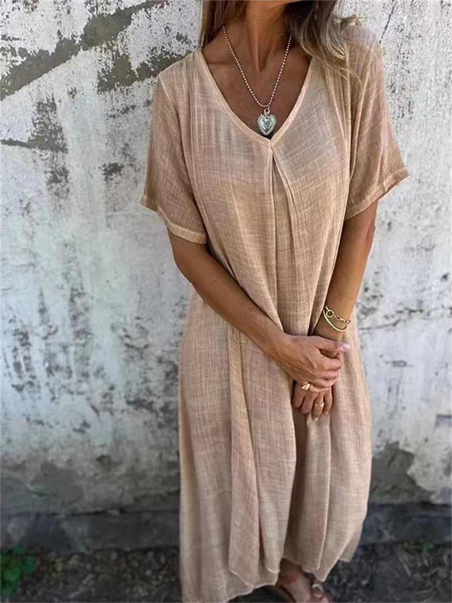 Carmen® | Women's Elegant V-Neck Midi Dress
